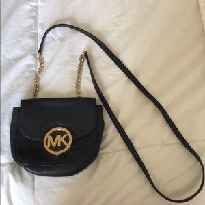 Classic Michael Kors Black and Gold Crossbody